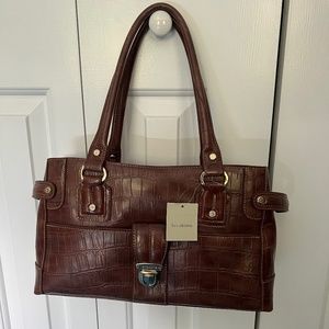 Liz Claiborne Leather Shoulder Bag in Crocodile Texture